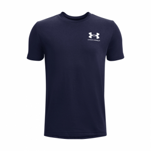 Chlapčenské tričko s krátkym rukávom - UNDER ARMOUR-UA SPORTSTYLE LEFT CHEST SS-NVY Modrá 160/170