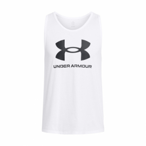 Pánske tričko bez rukávov - UNDER ARMOUR-UA SPORTSTYLE LOGO TANK-WHT Biela XL 2