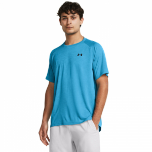 Pánske tréningové tričko s krátkym rukávom - UNDER ARMOUR-UA Tech Textured SS-BLU Modrá XL