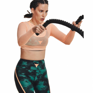 Dámske tréningové tričko s dlhým rukávom - UNDER ARMOUR PROJECT ROCK-UA PROJECT ROCK Sheer Mesh LS-ORG Oranžová M 2