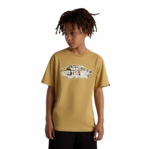 Chlapčenské tričko s krátkym rukávom - VANS-STYLE 76 FILL BOYS-Brown Hnedá S