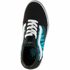 Chlapčenská rekreačná obuv - VANS-YT Ward Glow Vans Neon blue/black Čierna 3