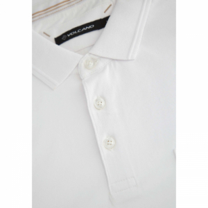 Pánske polo tričko s krátkym rukávom - VOLCANO-O-DRAGO-100-WHITE Biela XL 1