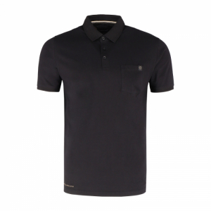 Pánske polo tričko s krátkym rukávom - VOLCANO-O-DRAGO-700-BLACK Čierna XL