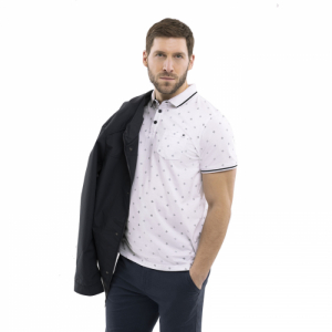 Pánske polo tričko s krátkym rukávom - VOLCANO-O-GOTI-100-WHITE Biela XL
