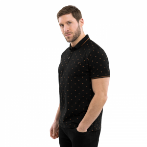 Pánske polo tričko s krátkym rukávom - VOLCANO-O-GOTI-700-BLACK Čierna XL