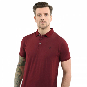 Pánske polo tričko s krátkym rukávom - VOLCANO-O-TEXO-400M-RED MEL Červená XL