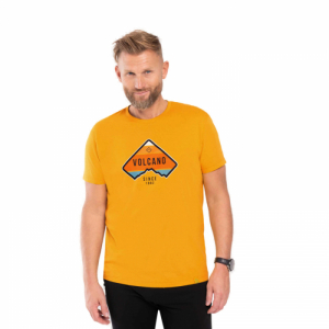 Pánske tričko s krátkym rukávom - VOLCANO-T-200-YELLOW Žltá XXL