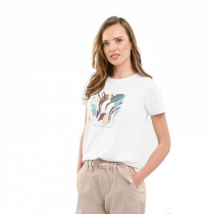 Dámske tričko s krátkym rukávom - VOLCANO-T-GLE-102-CREAM Béžová XL