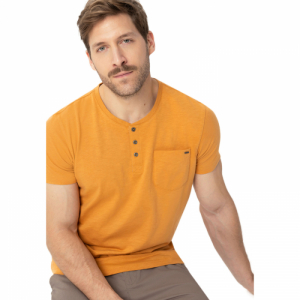 Pánske tričko s krátkym rukávom - VOLCANO-T-HUBRIS-213-MUSTARD Hnedá S
