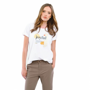 Dámske tričko s krátkym rukávom - VOLCANO-T-JOUFULL-100-WHITE Biela XL