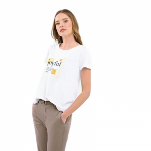 Dámske tričko s krátkym rukávom - VOLCANO-T-JOUFULL-100-WHITE Biela XL 2