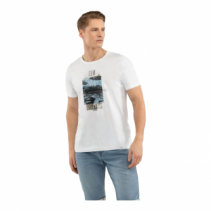 Pánske tričko s krátkym rukávom - VOLCANO-T-ROS-100-WHITE Biela XL