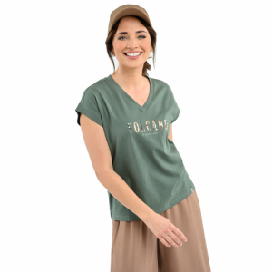 Dámske tričko s krátkym rukávom - VOLCANO-T-STROKE-302-KHAKI Zelená XL