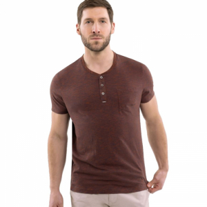 Pánske tričko s krátkym rukávom - VOLCANO-T-WARREN-500M-BROWN MEL Hnedá XL