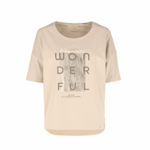 Dámske tričko s krátkym rukávom - VOLCANO-T-WONDERFUL-101-BEIGE Béžová XL
