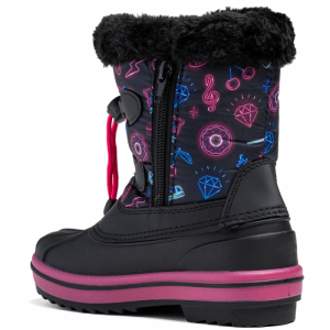 Dievčenské vysoké zimné topánky - WOJTYLKO-Amalebra black Čierna 35 1