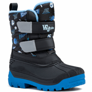 Chlapčenské vysoké zimné topánky - WOJTYLKO-Sellan navy Modrá 35